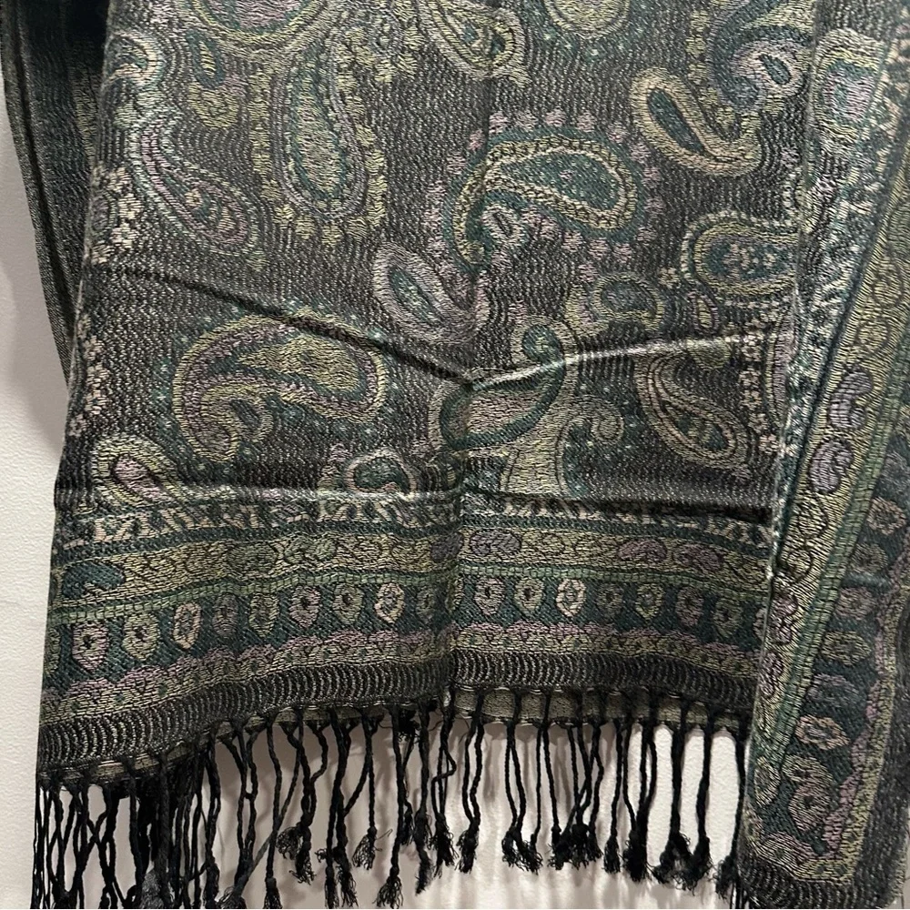 Elegant Shawl in Earthy Green- Versatile Wrap, Stole, Scarf, Veil, Soft & Cozy